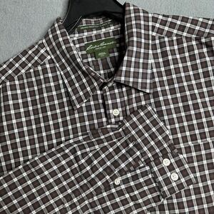 Eddie Bauer Mens Wrinkle Resistant Classic Fit‎ Plaid Button Down Shirt XXL